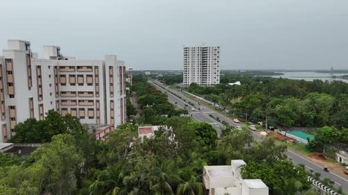 Chennai City's East Coast Road neighbourhood and the Buckingham Canal are visible in drone footage.