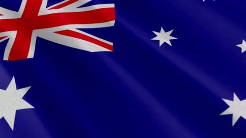 Realistic Australia Flag Waving Loop