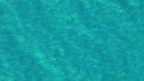 Sun light ripples refract dancing in clear turquoise blue ocean water with sandy bottom