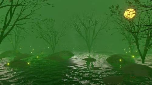 Swamp Halloween 01 4k