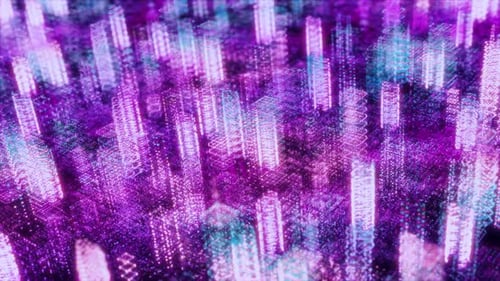 Holographische Grid City. Eine futuristische digitale Umgebung für KI- und Big-Data-Konzepte