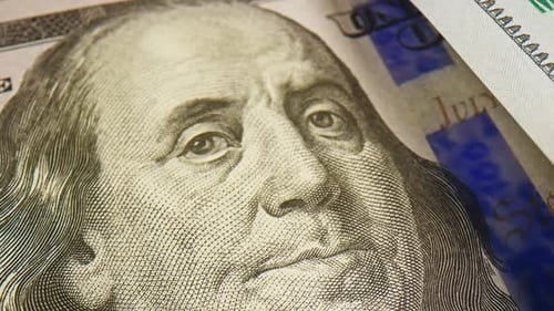 Extreme Close Up of US Hundred Dollar Bill
