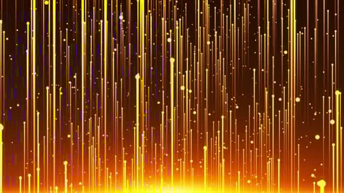 Golden Abstract Moving Digital Particles Futuristic Background Loop