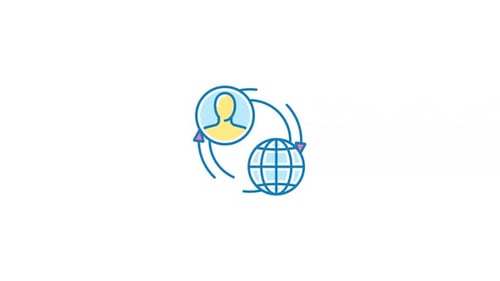 Animated Global Exchange Icon with Rotating Arrows