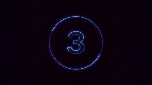 Neonlicht-Countdown 5 Sekunden