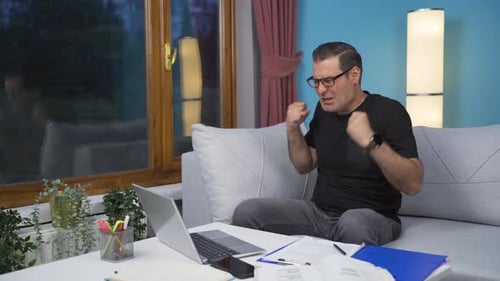 Home office worker man self motivated.