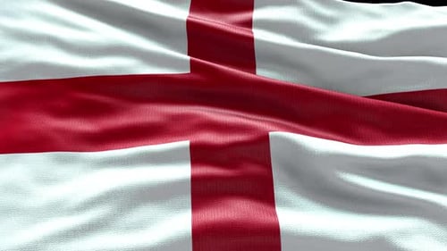 Waving England Flag St. George's Cross Realistic Fabric