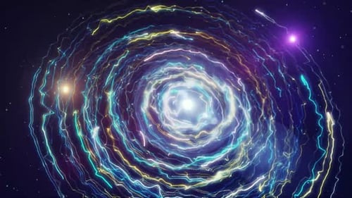 Abstract Glowing Particle Spiral Energy Loop Background