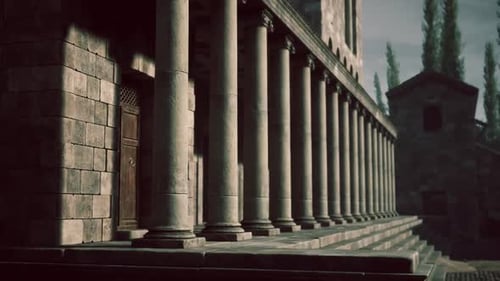 Ancient Architecture Showcases Majestic Columns at Historic Site