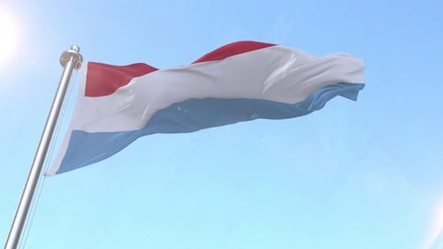 Realistic 3D Luxembourg Flag Waving Animation