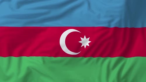 Azerbaijan National Flag Waving Loop Animation