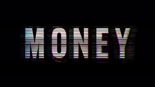 Boucle d'animation numérique Glitch Money avec fond noir