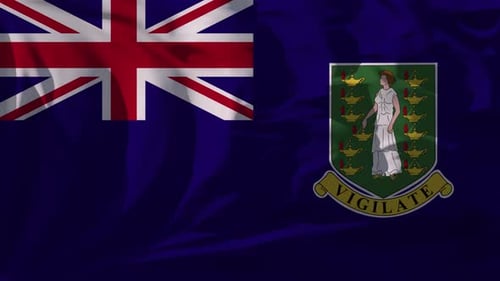 Waving Flag of the British Virgin Islands with Realistic Fabric Motion