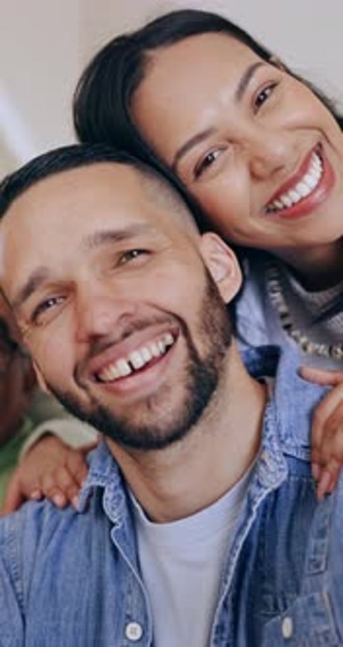 Happy Couple Smiling Together Close Up