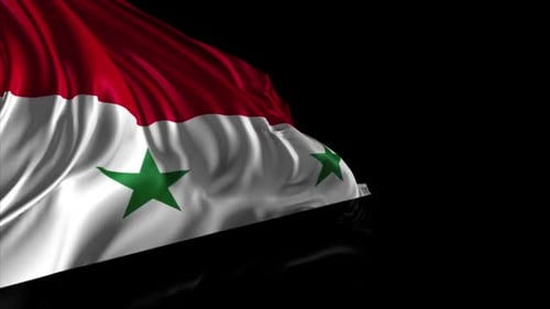 Syrian Flag Seamless Loop Waving Animation