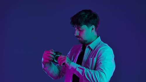 Backstage Photographer in Studio Shooting with Camera