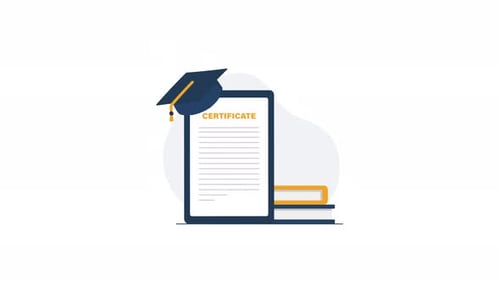 Online Education Certificate Flat Design Animation