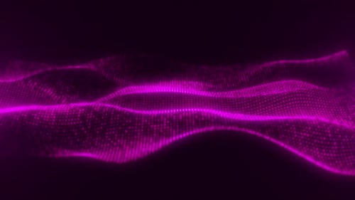 Fondo de partículas onduladas de puntos de color rosa