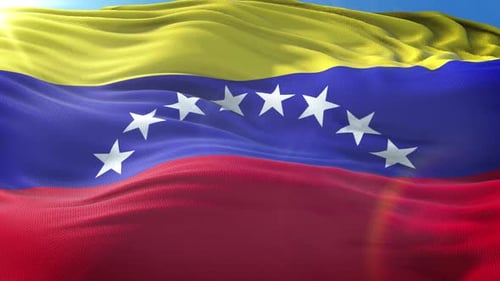 Realistic Waving Venezuela National Flag