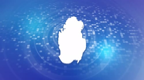 Modern Digital Qatar Map Reveal on Tech Background