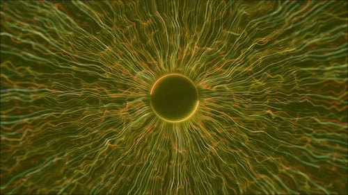 Cyber HUD Circle Interfaces Hi-Tech-Tunnel 3D Digitaler Tunnel für große Datenmengen, quadratischer futuristischer Hintergrund