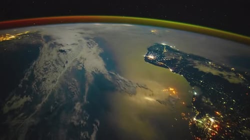 Earth from Space Aerial at Night