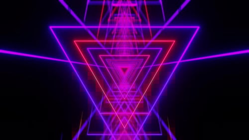Amazing Purple Red Vj Loop Background With Rotated Triangles And Mirrored Floor