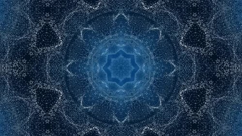 Abstract Blue Particle Kaleidoscope Symmetrical Background Loop