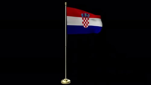 3D Waving Croatian Flag Loop for National Presentations