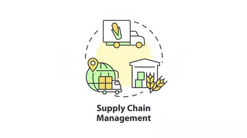 Supply chain concept icon animation
