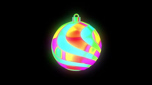 Fliegender psychedelischer Weihnachtsball in 3D