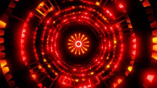 pulsating illuminated circle red disco light vj loop music background