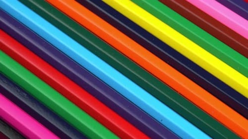 Close Up of a Variety of Colorful Pencils