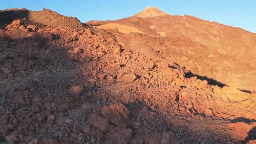 Aerial View of Teide Volcano Lava Field Tenerife Canary Islands