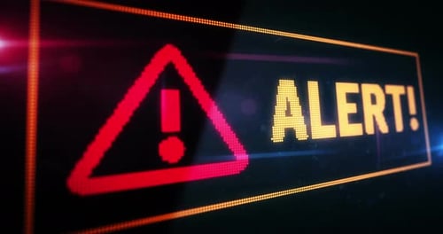 Futuristic Digital Alert Warning Message Animation