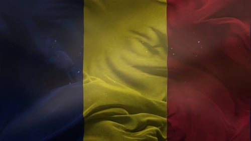 Abstract Fluid Blue Yellow Red Textured Waving Background