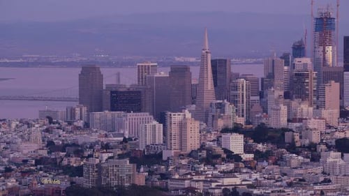 San Francisco, California Circa-2017, Aerial View of Downtown San Francisco Aerial