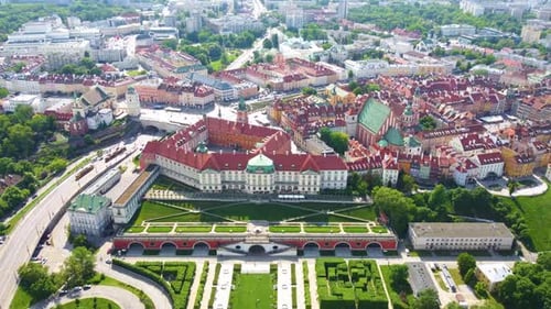 Panoramic view of the beautiful city of Warsaw in Poland