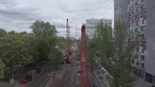 Construcción de una estación de metro en Moscú.