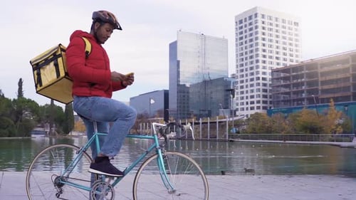 Bicyclist Using Mobile Phone