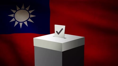 Casting Vote Into The Ballot Box During Taiwan Election
