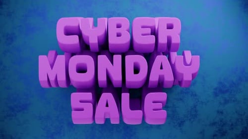 Cyber Monday Sale Waving 3D Text