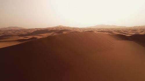 Aerial Reveal Of Vast Sahara Desert Sand Dunes