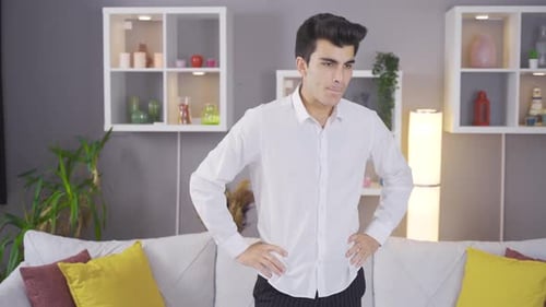 Ambitious man. Being motivated, the guy trying to look energetic.