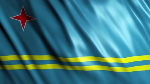Aruba National Flag Waving Loop Animation