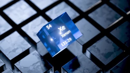 3D Futuristic Xenon Element Cube Grid Animation