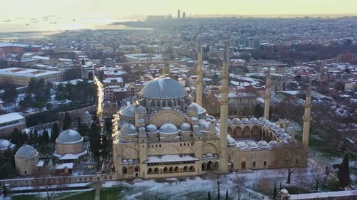 Aerial view of Suleymaniye Mosque, Turkiye.