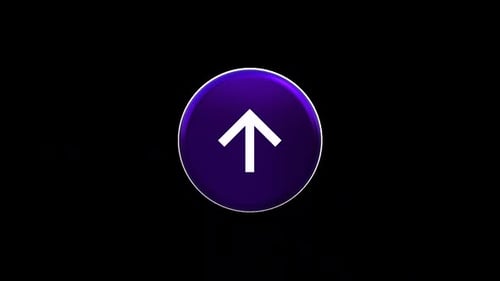 3D Up Arrow Spinning Button Icon Animation