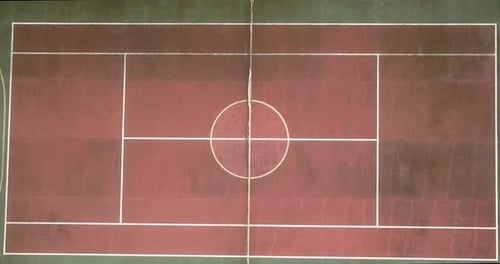 Empty Tennis Court Multisport Field in a small town