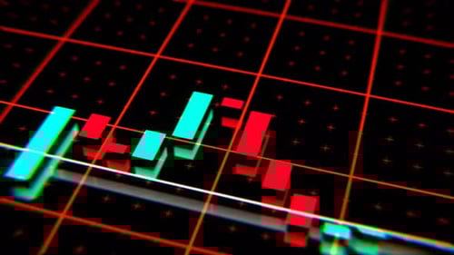 Futuristic 3D Stock Market Bar Chart Digital Animation
